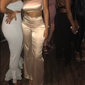 Champagne Fashion Nova Two-Piece Set